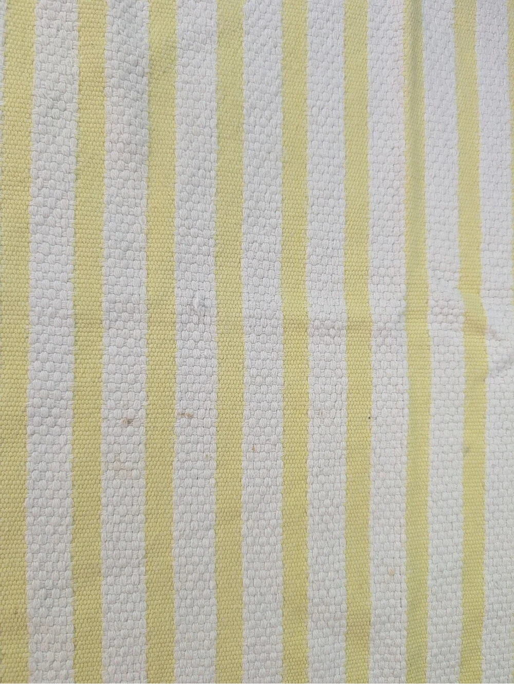 Vintage William Sonoma Set of Two Yellow and White Striped Kitchen Towels
